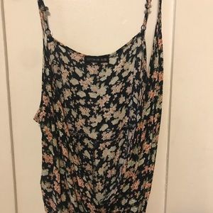 Black Floral Wrap Dress